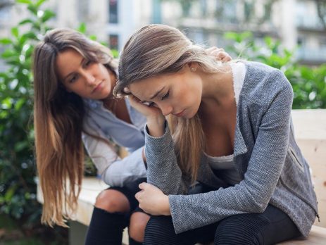 girl helping friend with anxiety