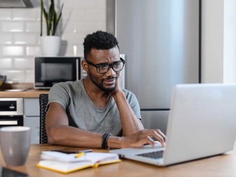 man working on a laptop