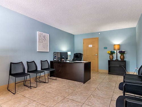 Reception office and waiting area at the behavioral health treatment facility